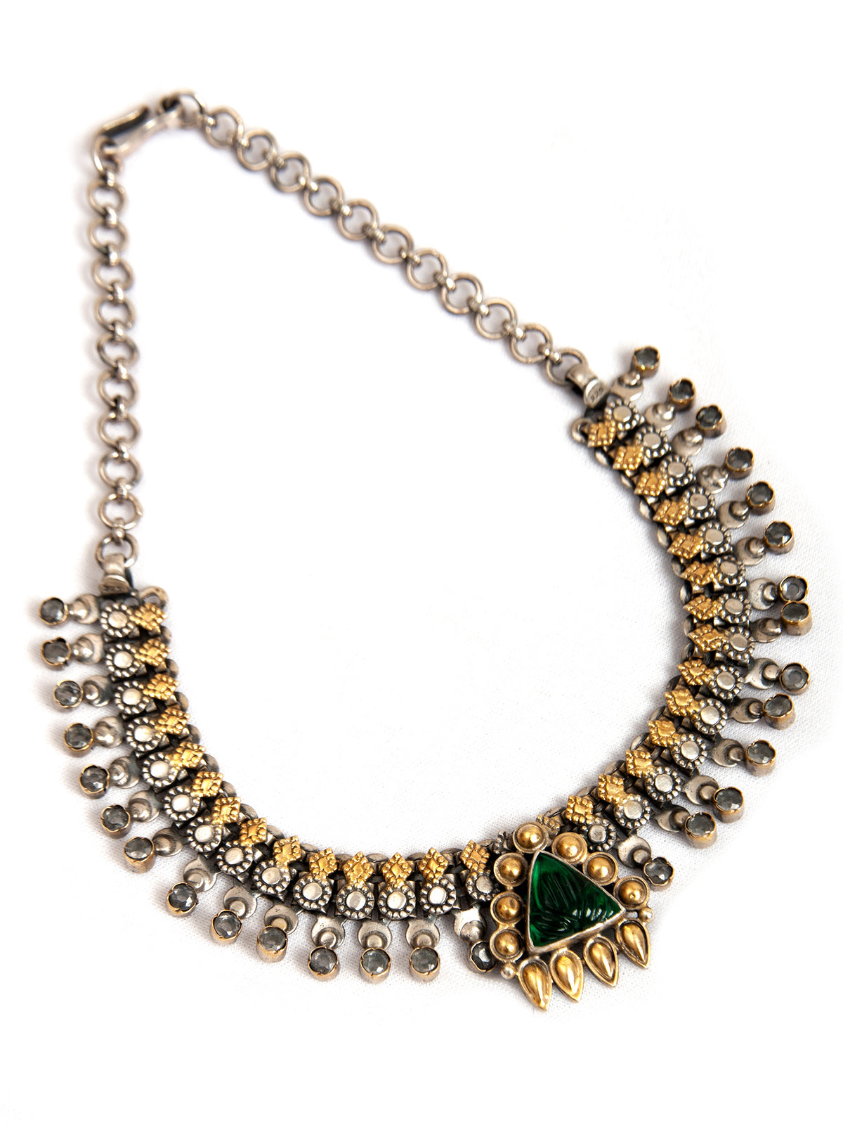 Svarnam Green Onyx Short Necklace view 4