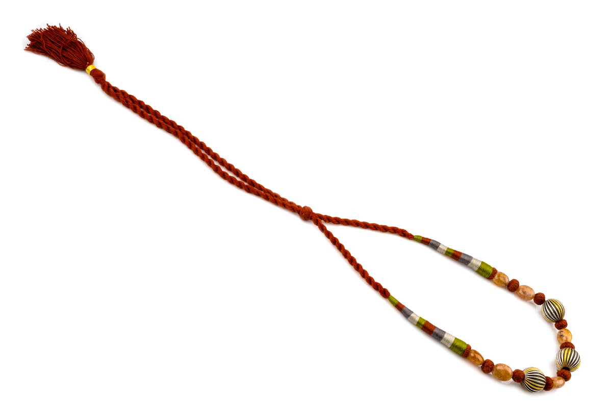 925 Sterling Silver Two Tone Beaded Necklace view 2
