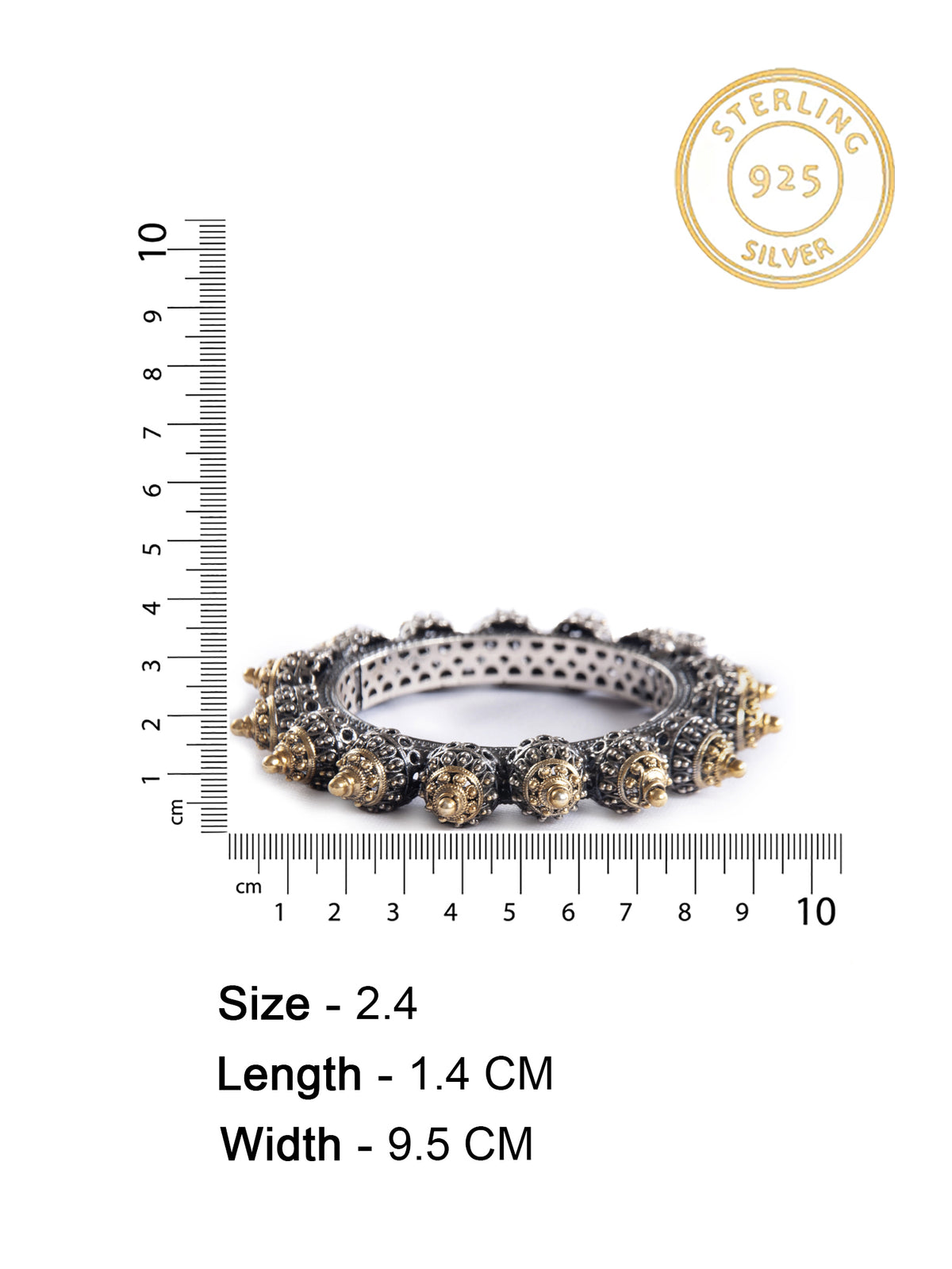 Svarnam Statement Two Tone Bangle view 5