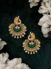 925 Sterling Silver Two Tone Twin Peacock Earrings view 3