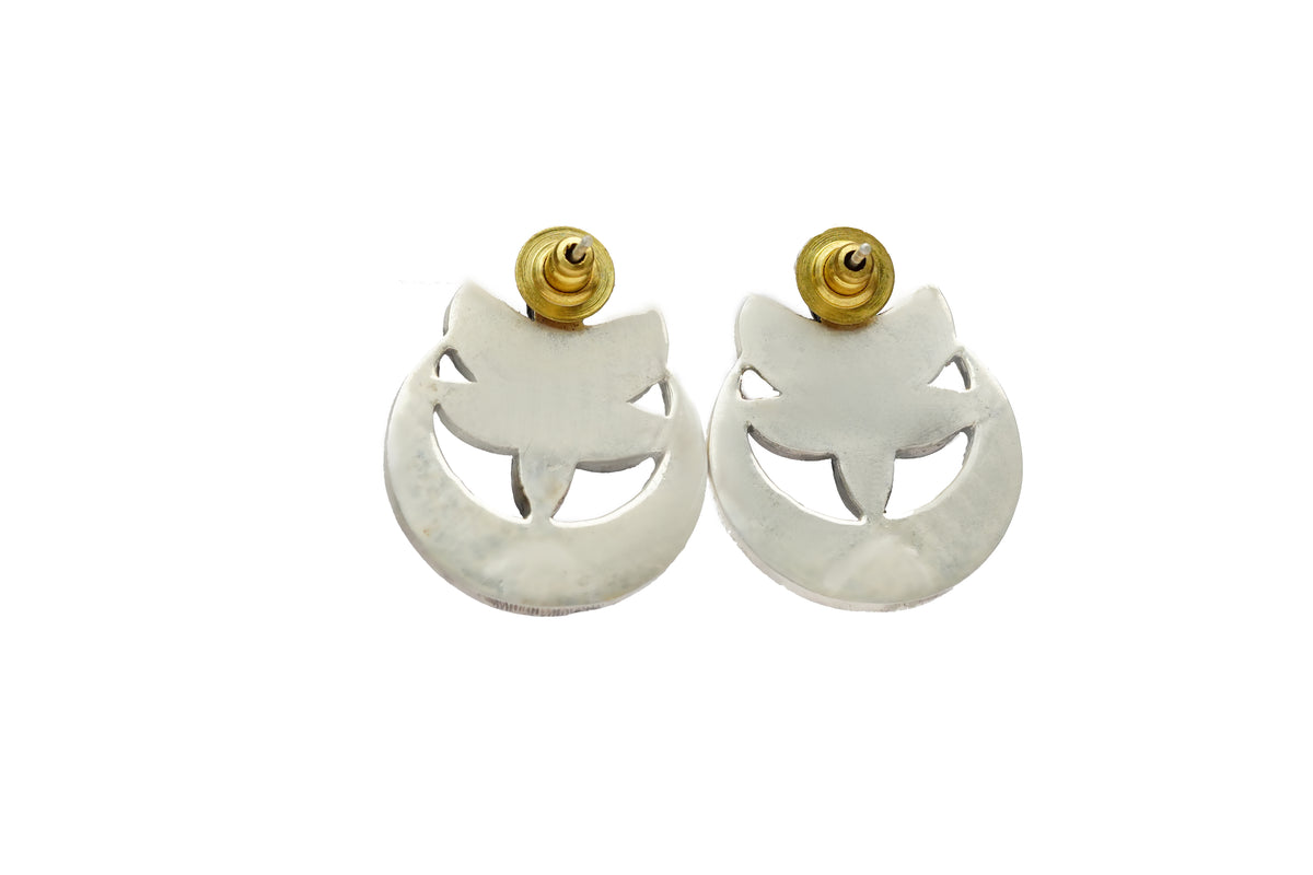 Neeta Boochra Signature Silver Chandbali Multicolor Kundan Studs view 2