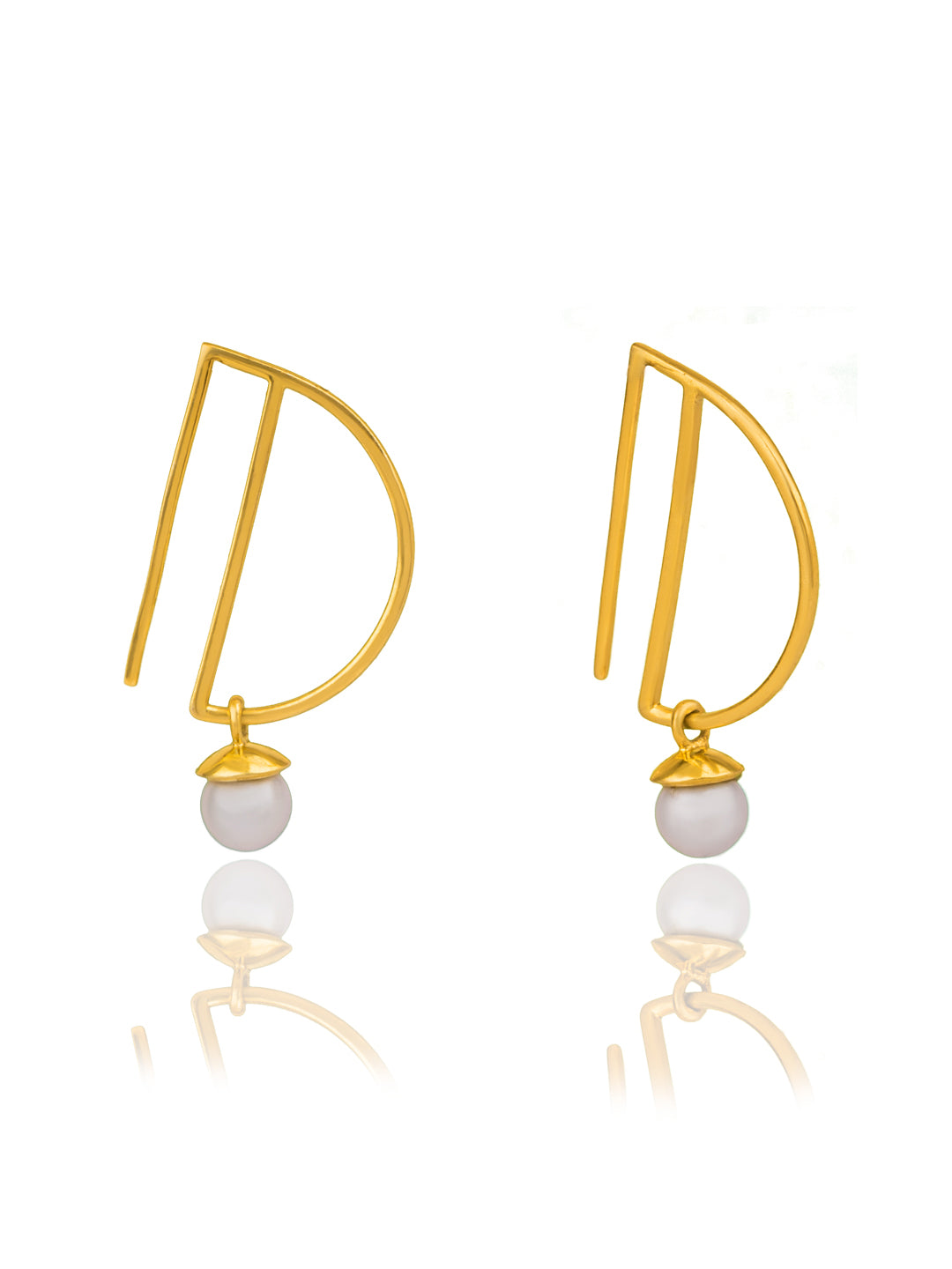 Fine Rawa Studs with Ruby and Pearl view 1