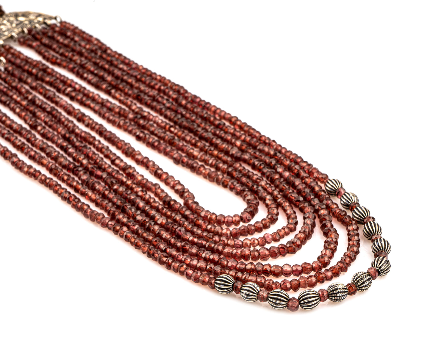 925 Sterling Silver Red Garnet Necklace