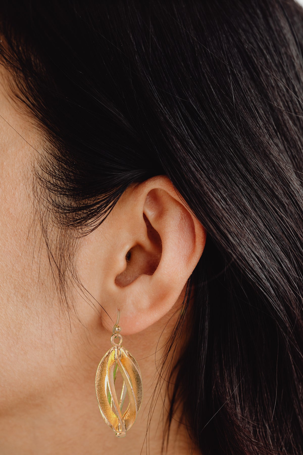 925 Sterling Silver Gold Plated Danglers view 3