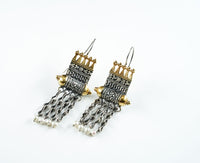 Pyramid and Dhol Two-Toned Earrings view 3