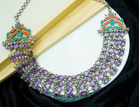925 Silver Statement Necklace with Amethyst Gemstone view 4