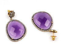 925 Sterling Silver Amethyst Earrings view 2