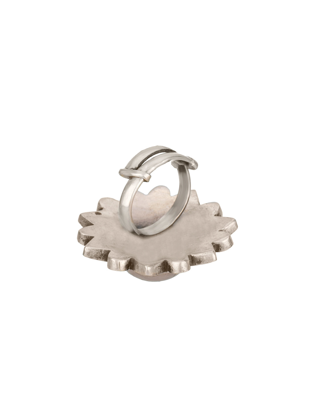 Rose Quartz Kundan Adjustable Ring view 2