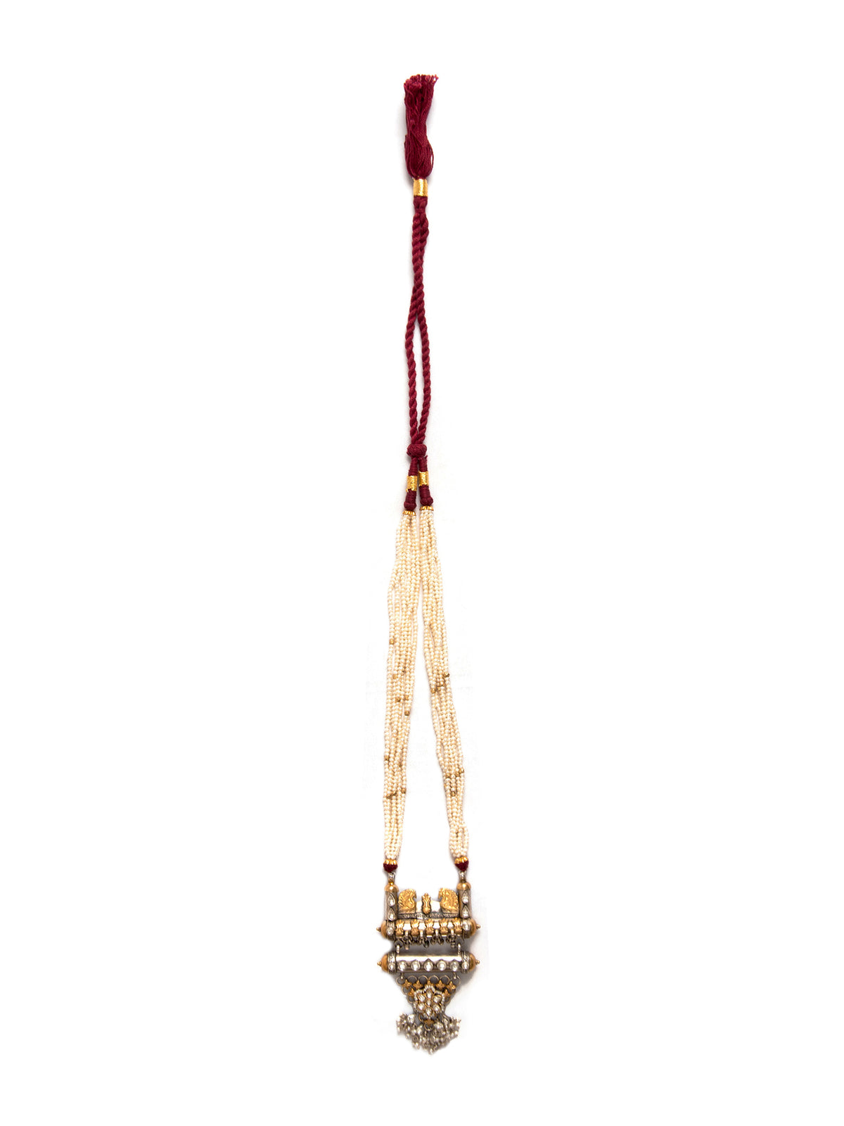 Svarnam Kundan and Pearl Long Necklace view 8