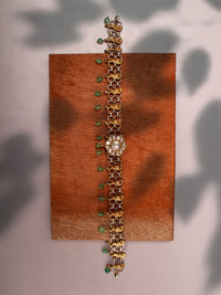 925 Sterling Silver Two Tone 22K Gold Plated Necklace With Strawberry Quartz and White Kundan view 5