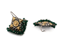 925 Sterling Silver Two Tone Chitai Danglers view 2
