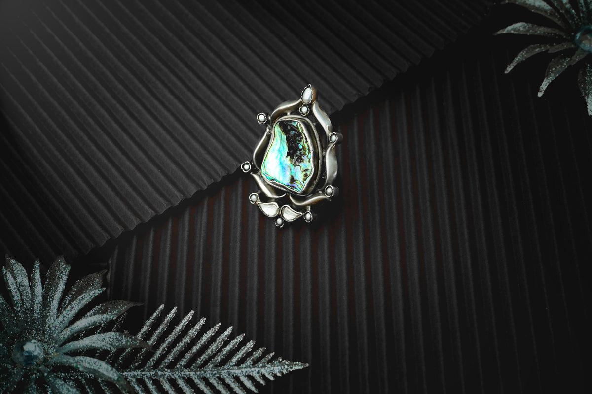Mother of Pearl 925 Silver Ring with Pearls view 4