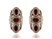 925 Sterling Silver Garnet Earrings view 1