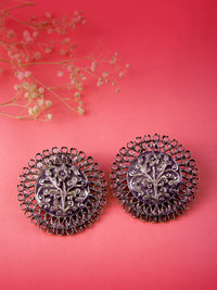 925 Sterling Silver Checker Crystal Earring view 1