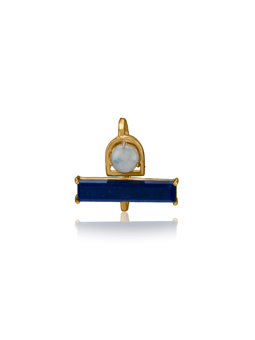 Blue Lapis and Pearl Lightweight Ring view 1