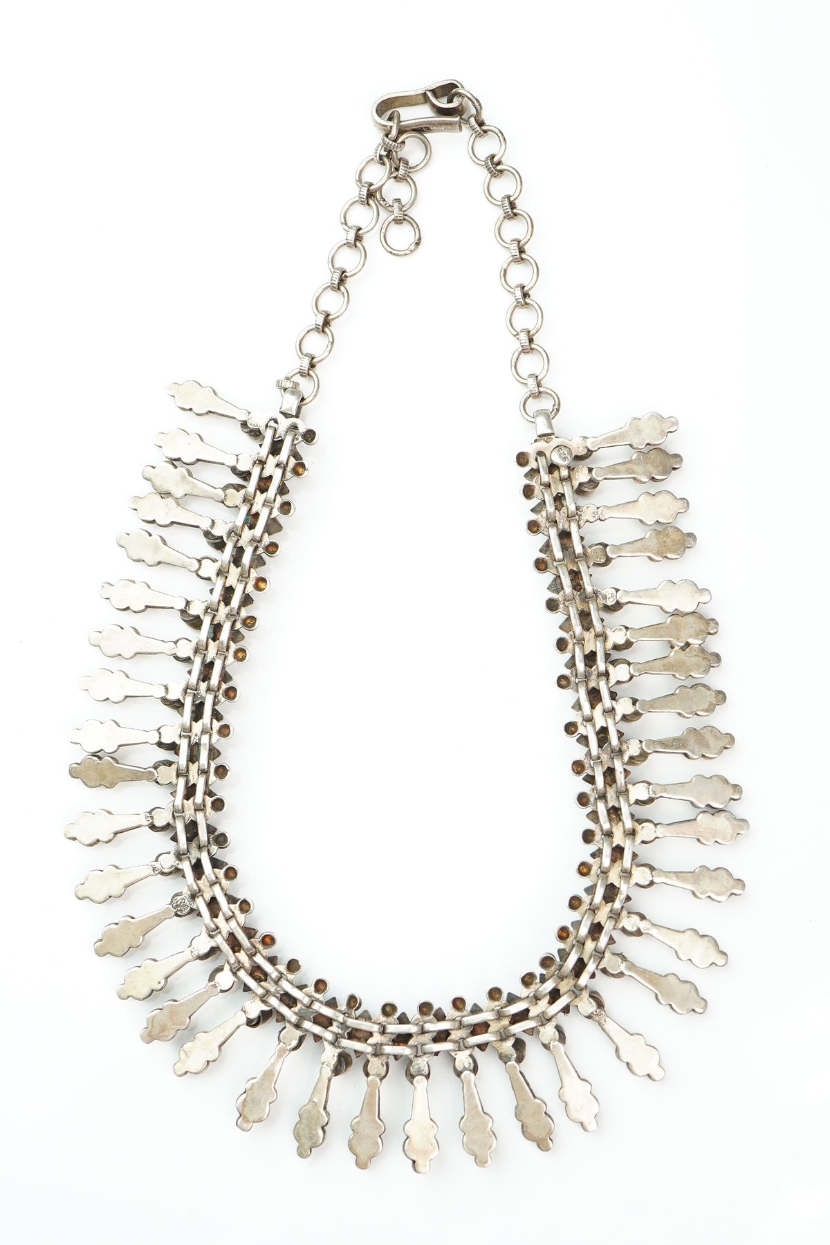 Tribal Silver Necklace with Rubies view 2