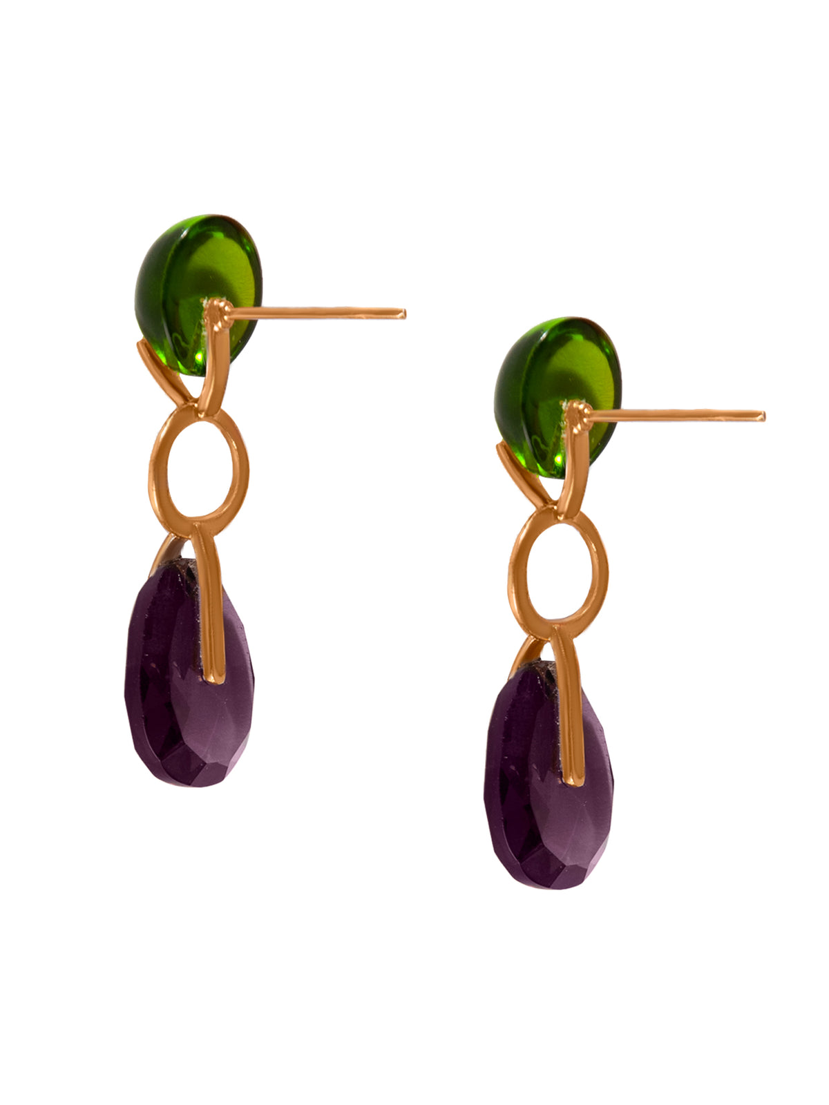 Aurora Amethyst and Chalcedony Studs view 4