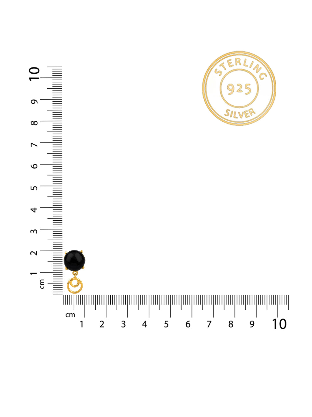 Gold Plated Balck Onyx Dangler Studs view 3