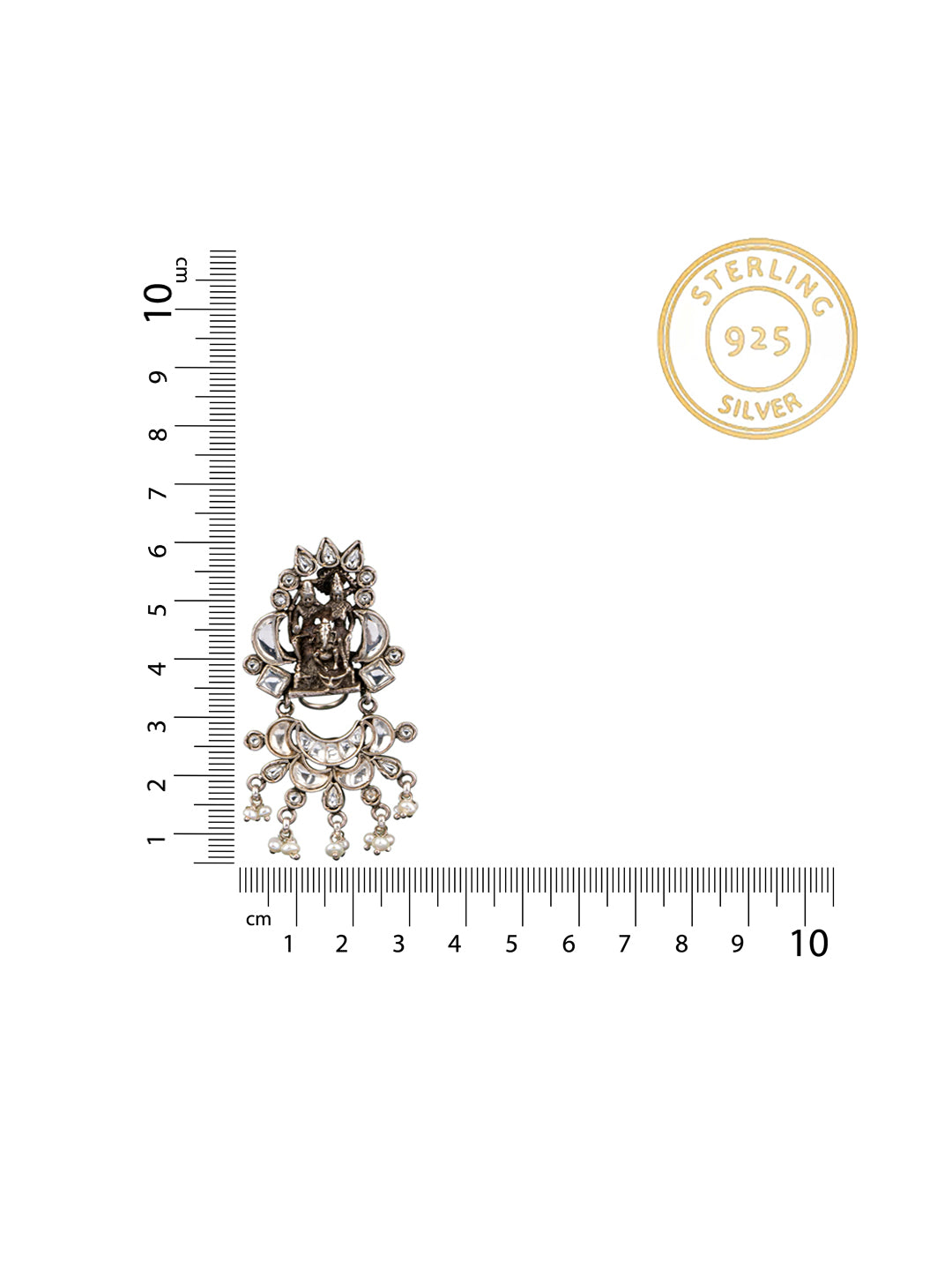 925 Sterling Silver Kundan Earrings view 4