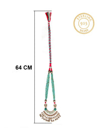 Silver Turquoise Beaded Necklace view 6