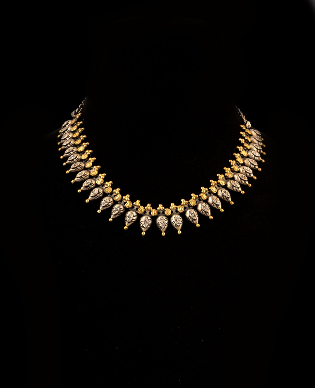 925 Sterling Silver Two Tone Paisley Necklace view 1
