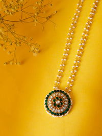 Kundan Pearl Onyx Necklace: A Perfect Blend of Elegance and Style view 1