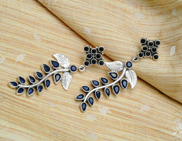 925 Silver Leaf Earrings with Blue Lapis alternate