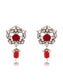 Silver Coral Kundan Earrings with Drop