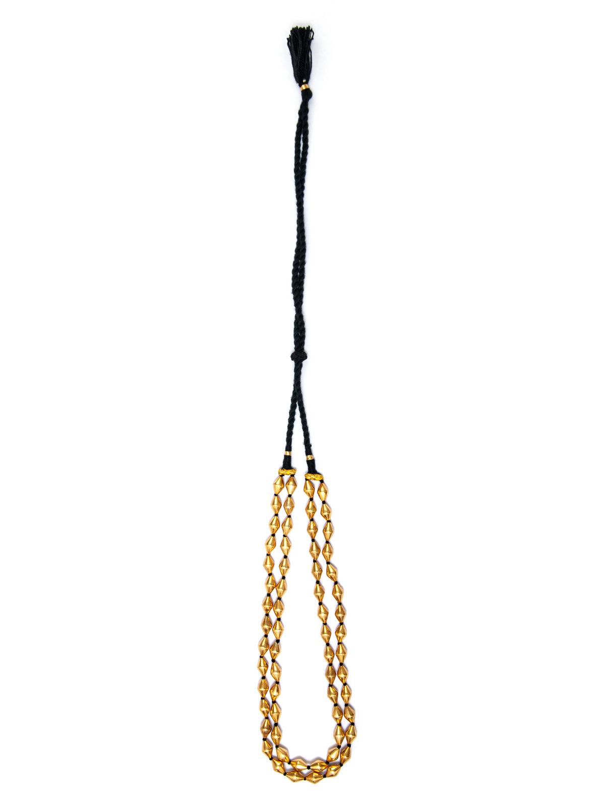 925 Sterling Silver Gold Double Layered Dholki Necklace (Size – Big) view 3