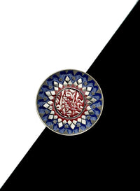 Mythical Blue and Red Meenakari Ring view 3