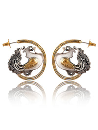 925 Sterling Silver Two Tone Hen Earrings view 3