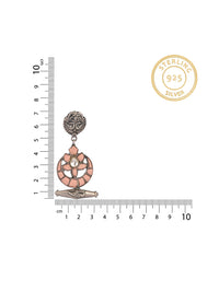 925 Sterling Silver Dholki Earrings with our Signature Kundan Chaand Motif view 4