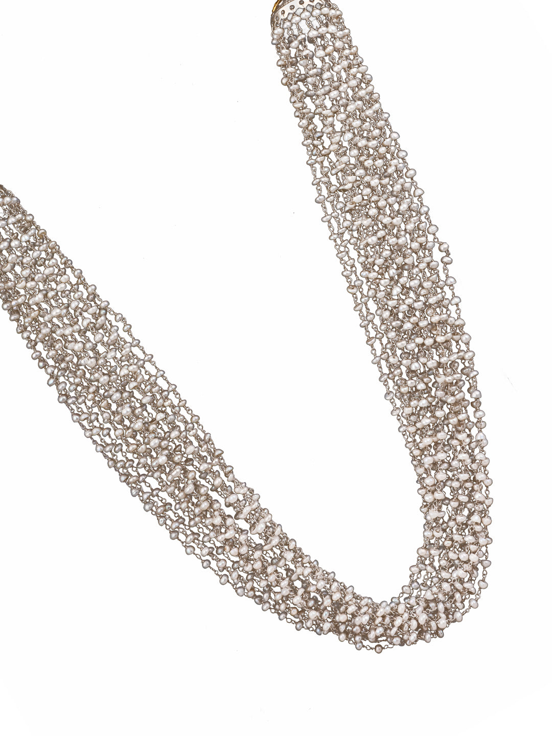 925 Sterling Silver Double Jhumki Pearl Necklace view 5