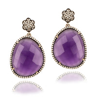 925 Sterling Silver Amethyst Earrings view 1