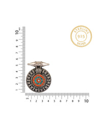 925 Sterling Silver Chitai Earrings with Kundan Motif view 4
