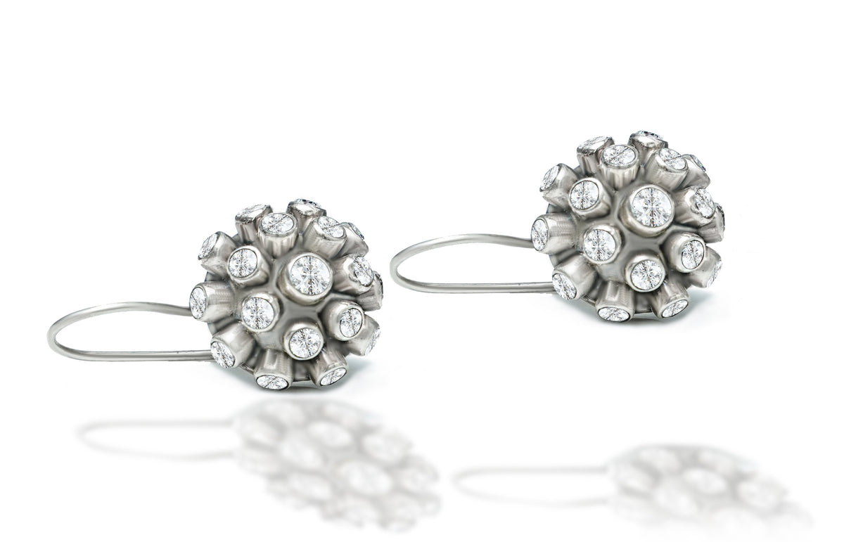 925 Silver Kundan Dotted Dangler Earrings view 2
