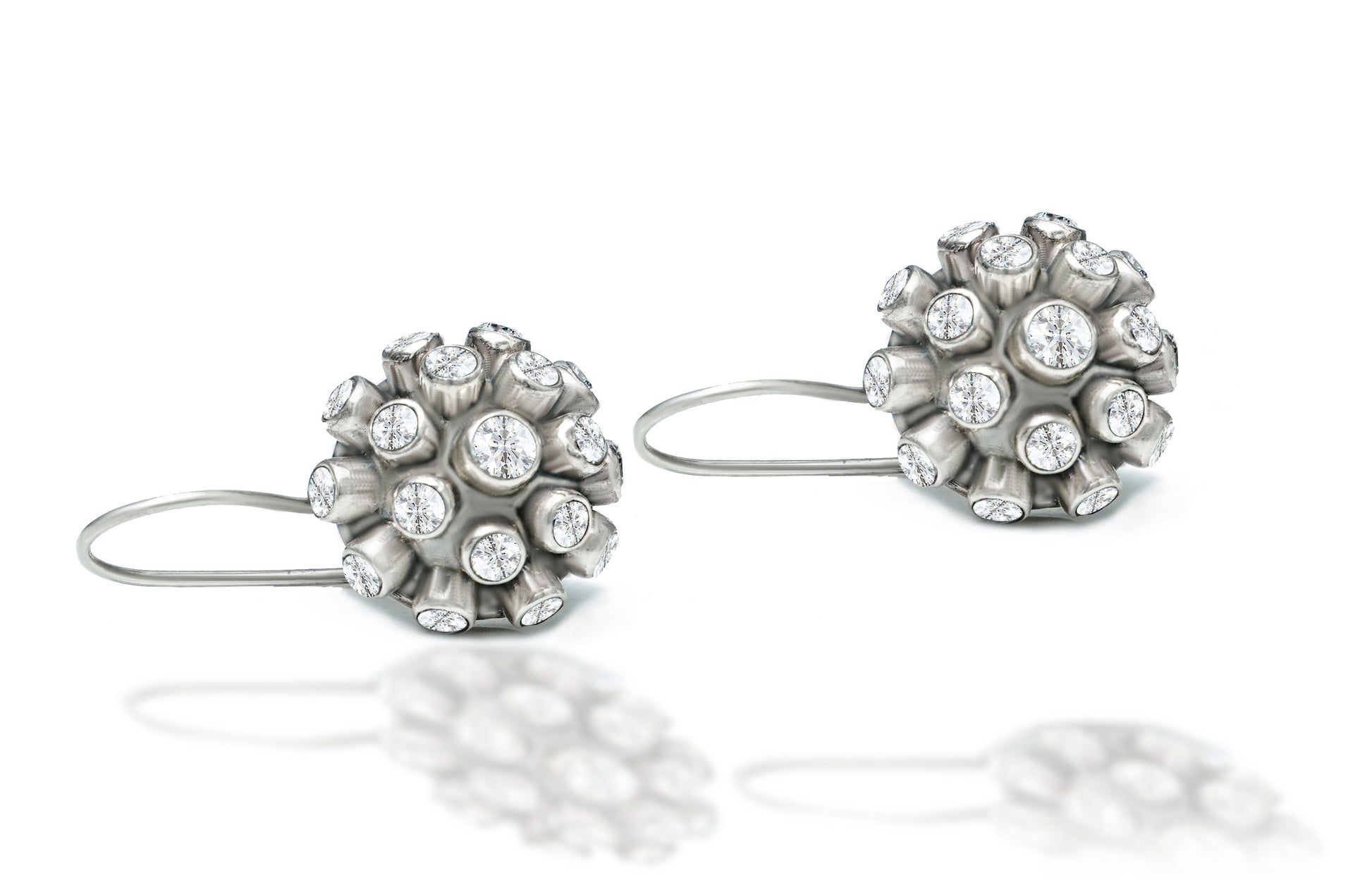 925 Silver Kundan Dotted Dangler Earrings - Neeta Boochra Jewellery