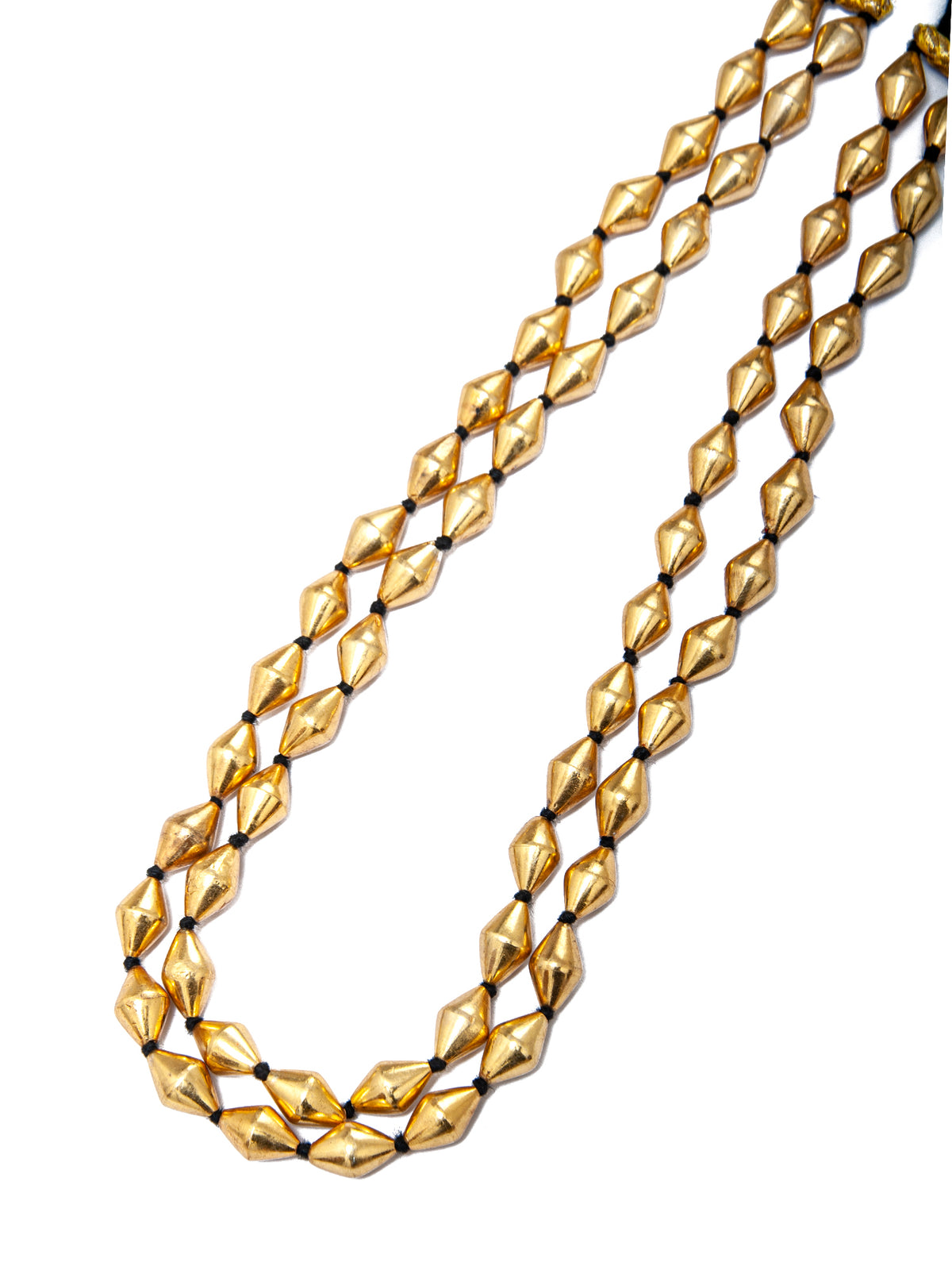 925 Sterling Silver Gold Double Layered Dholki Necklace (Size – Big) view 5