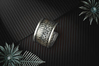 Silver Oxidized Cuff with Chitai Work view 3