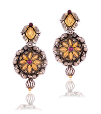 925 Sterling Silver Two Tone Earrings view 1
