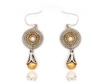 925 Sterling Silver Two Tone Danglers with Rawa work view 2