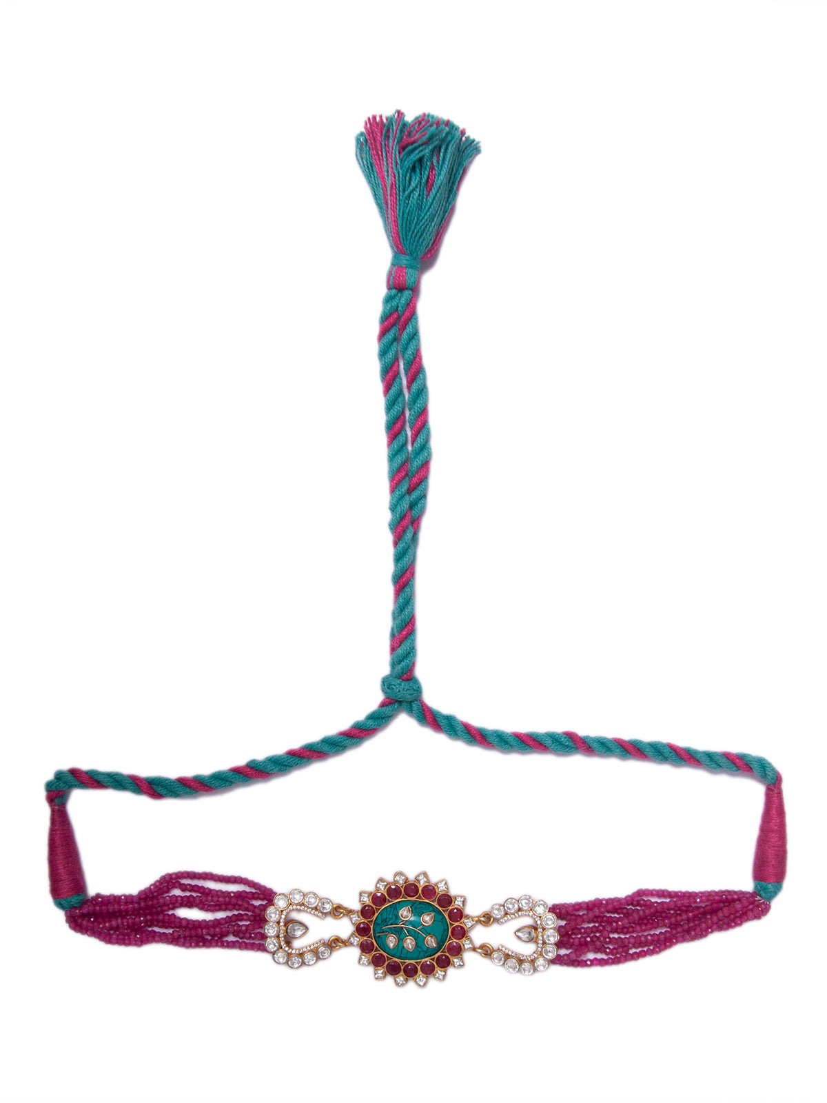 Svarnim Festive Turquoise Ruby Choker view 4