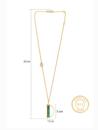 Half Moon Green Onyx Gold Plated Lightweight Necklace view 2