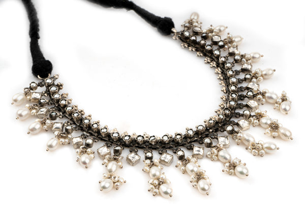 925 Sterling Silver Necklace with Kundan and Pearl alternate