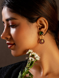 Aurora Amethyst and Chalcedony Studs view 1