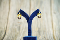 925 Silver Gold Plated Silver and Blue Kunan Studs view 4