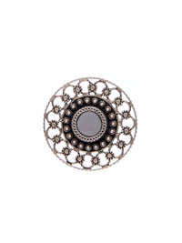 Silver Round Adjustable Ring view 3