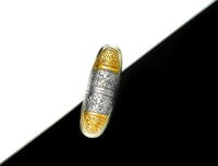 Two-Toned Long Floral Carving Ring view 4