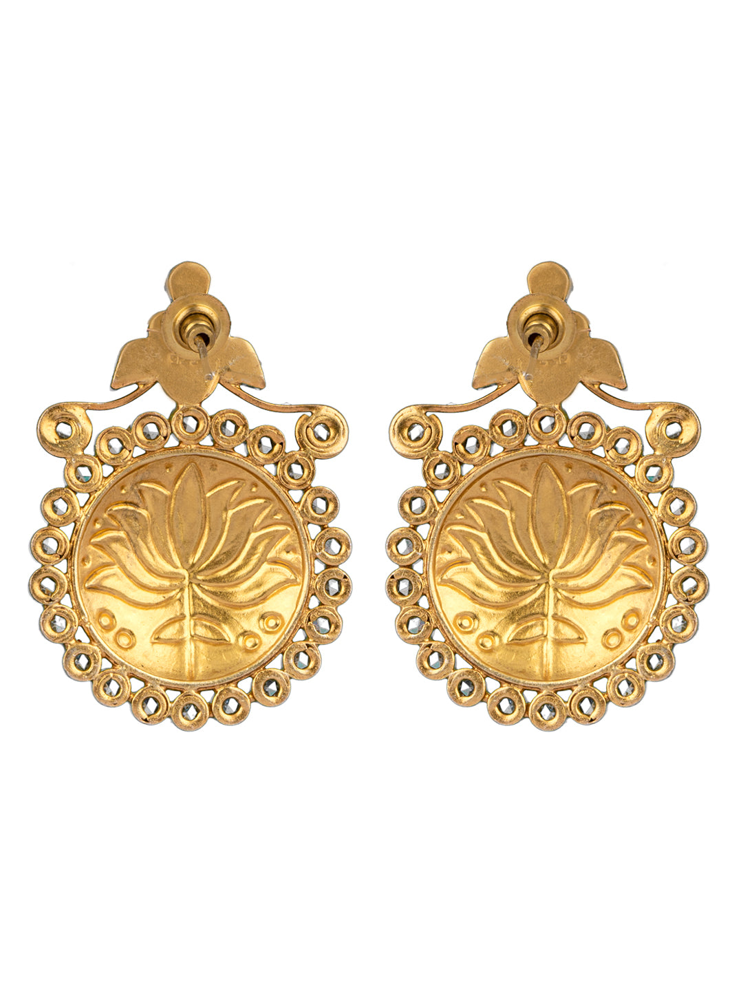 925 Sterling Silver Gold Plated Lotus Earrings view 5