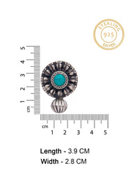 Silver Fusion Turquoise Round Studs view 4